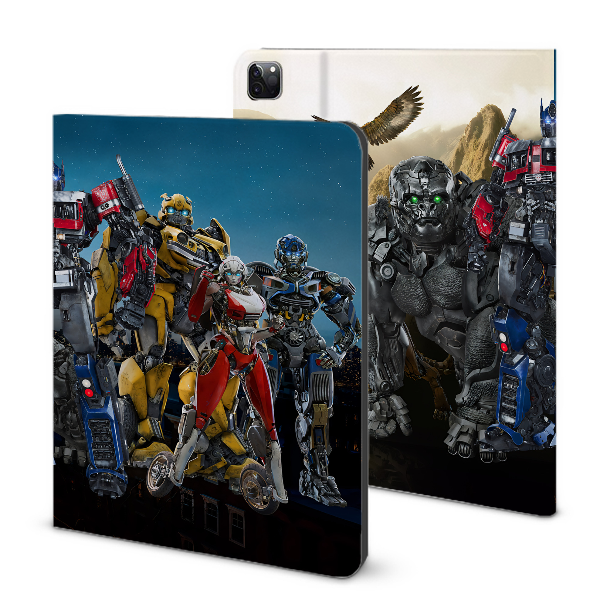 （画像用） Transformers トランスフォーマー IPad ケース ブック型 PUレザー TPU 耐衝撃 軽量 薄型 ペン収納なし 全面保護 IPad 各モデル対応